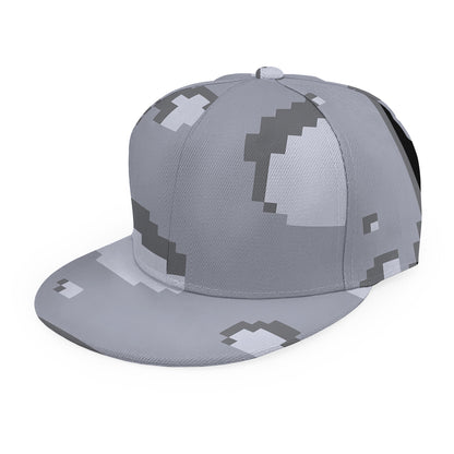 8-Bit Pixel Moon Print Snapback Cap
