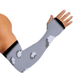 8-Bit Pixel Moon Print Sun Protection Arm Sleeves