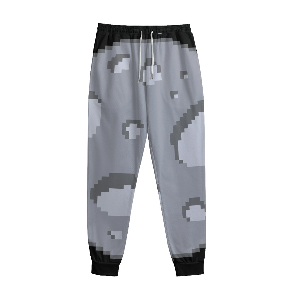 8-Bit Pixel Moon Print Sweatpants