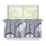 8-Bit Pixel Moon Print Tier Curtains