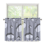 8-Bit Pixel Moon Print Tier Curtains