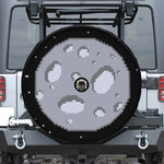 8-Bit Pixel Moon Print Tire Cover With Camera Hole