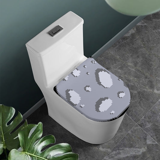 8-Bit Pixel Moon Print Toilet Lid Cover