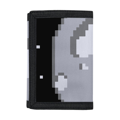 8-Bit Pixel Moon Print Trifold Wallet