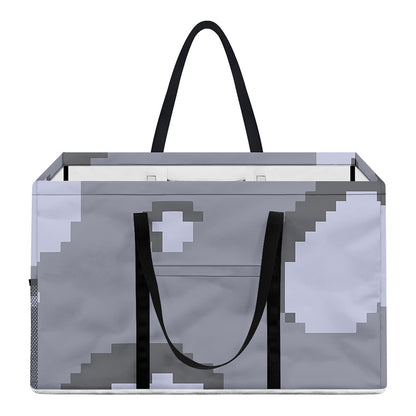 8-Bit Pixel Moon Print Utility Tote Bag