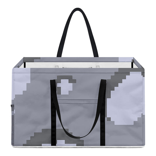 8-Bit Pixel Moon Print Utility Tote Bag