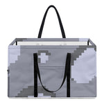 8-Bit Pixel Moon Print Utility Tote Bag