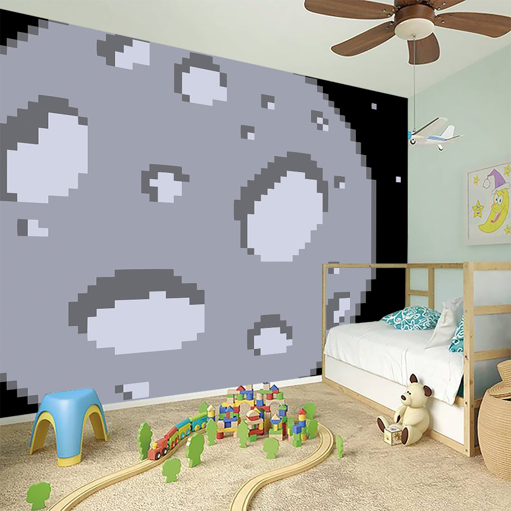 8-Bit Pixel Moon Print Wall Sticker