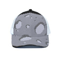 8-Bit Pixel Moon Print White Mesh Trucker Hat