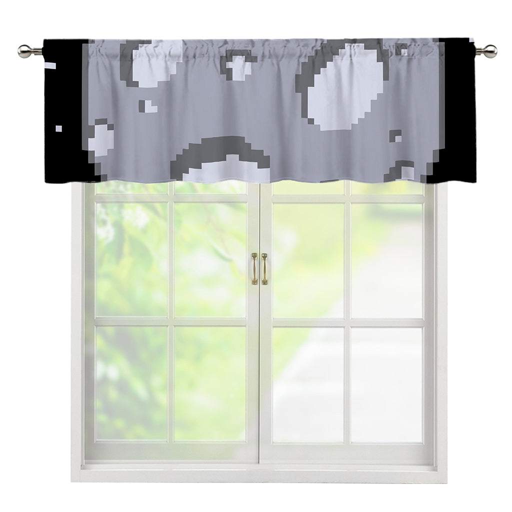 8-Bit Pixel Moon Print Window Valance