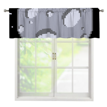 8-Bit Pixel Moon Print Window Valance