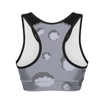 8-Bit Pixel Moon Print Women's Sports Bra