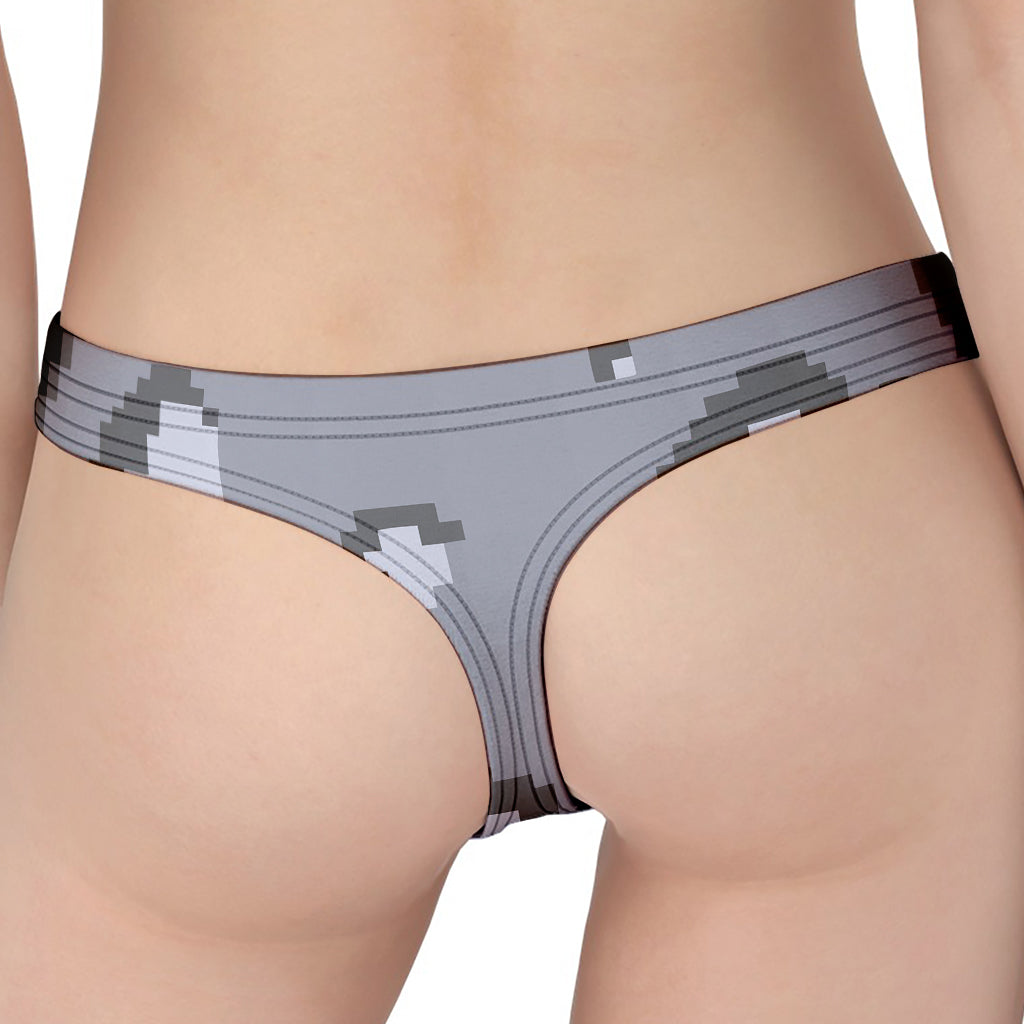 8-Bit Pixel Moon Print Women's Thong