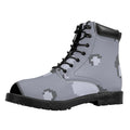 8-Bit Pixel Moon Print Padded Collar Lace Up Boots