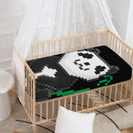 8-Bit Pixel Panda Print Baby Crib Sheet