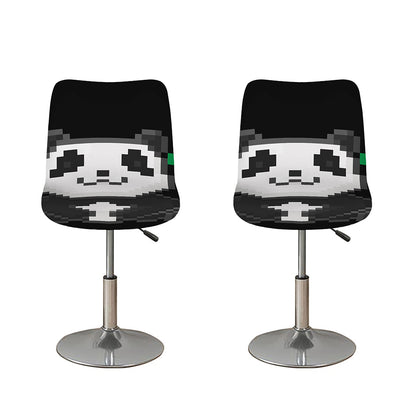 8-Bit Pixel Panda Print Bar Stool Covers