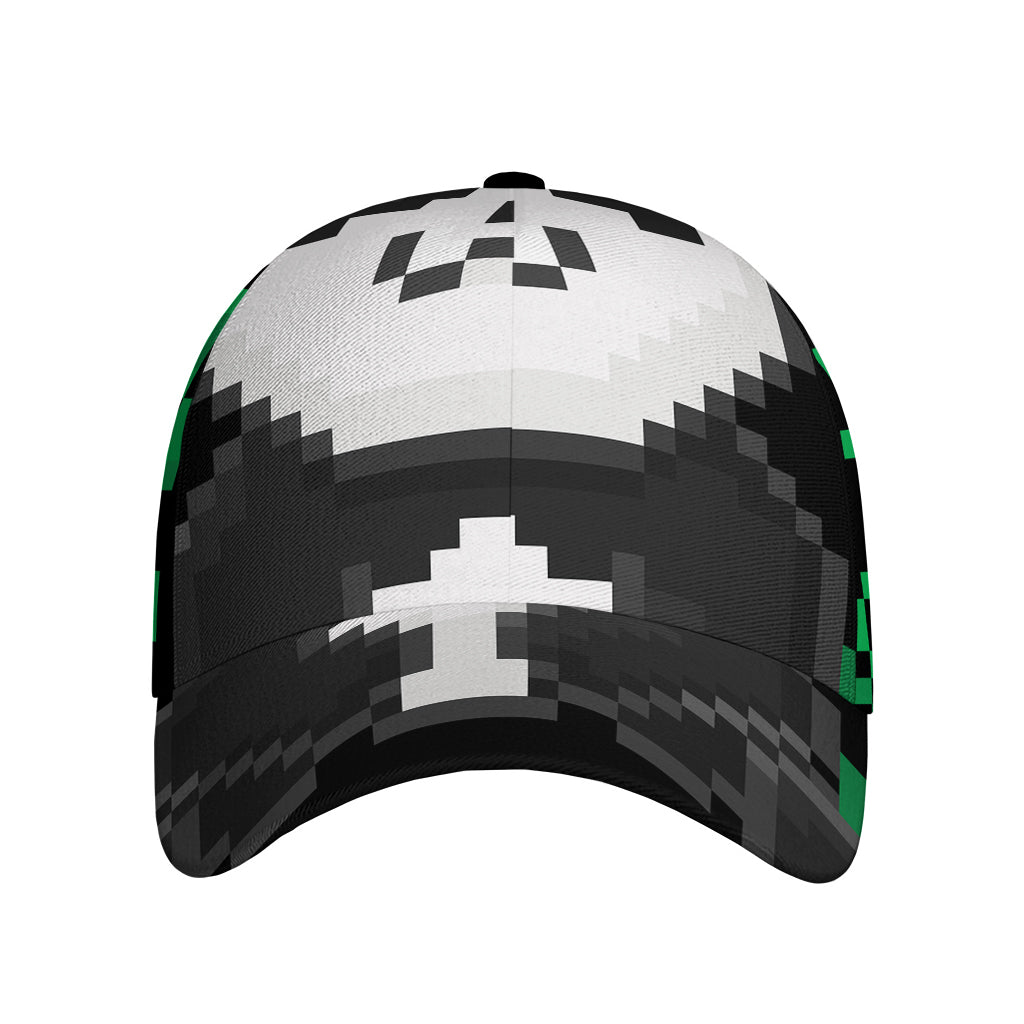 8-Bit Pixel Panda Print Baseball Cap