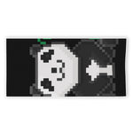 8-Bit Pixel Panda Print Beach Towel