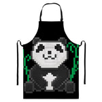 8-Bit Pixel Panda Print Bib Apron With Pocket