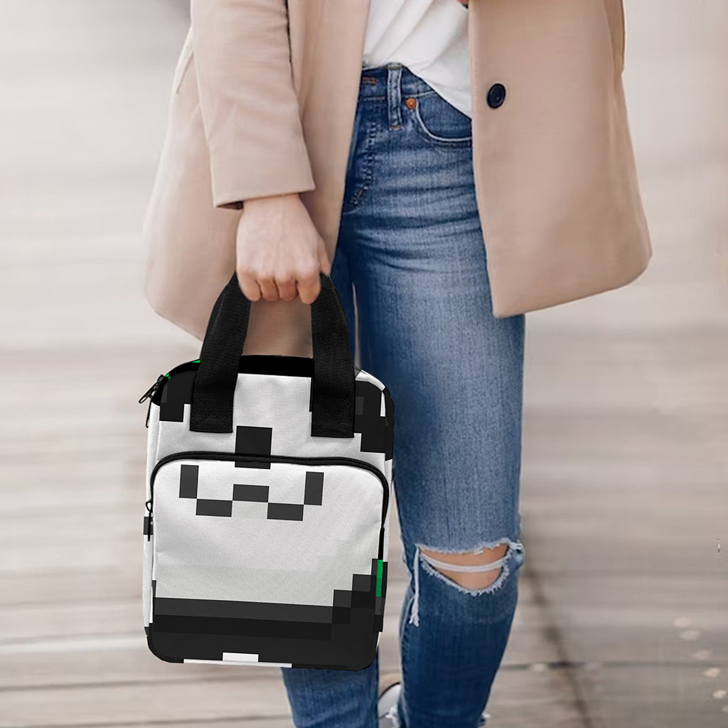 8-Bit Pixel Panda Print Bible Tote Bag