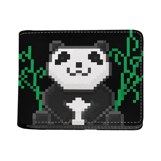8-Bit Pixel Panda Print Bifold Wallet