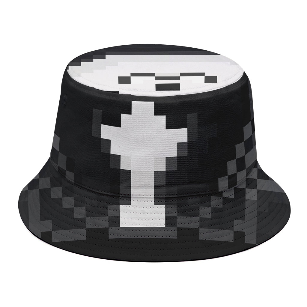 8-Bit Pixel Panda Print Bucket Hat