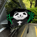 8-Bit Pixel Panda Print Car Side Mirror Covers