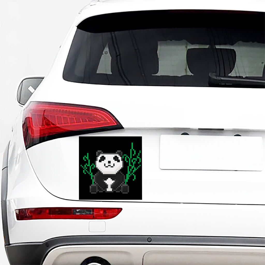 8-Bit Pixel Panda Print Car Sticker