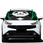 8-Bit Pixel Panda Print Car Windshield Snow Cover