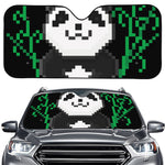 8-Bit Pixel Panda Print Car Windshield Sun Shade
