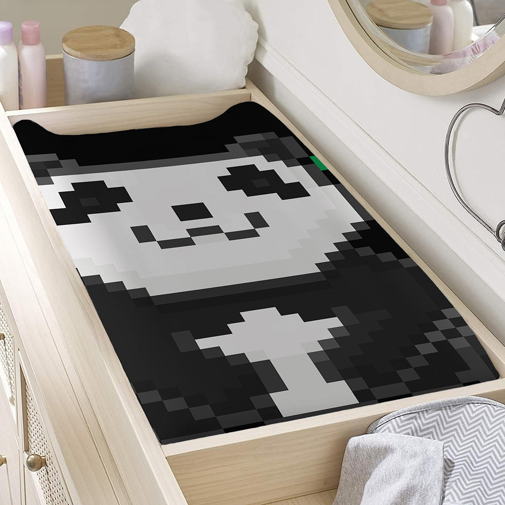 8-Bit Pixel Panda Print Changing Pad Cover
