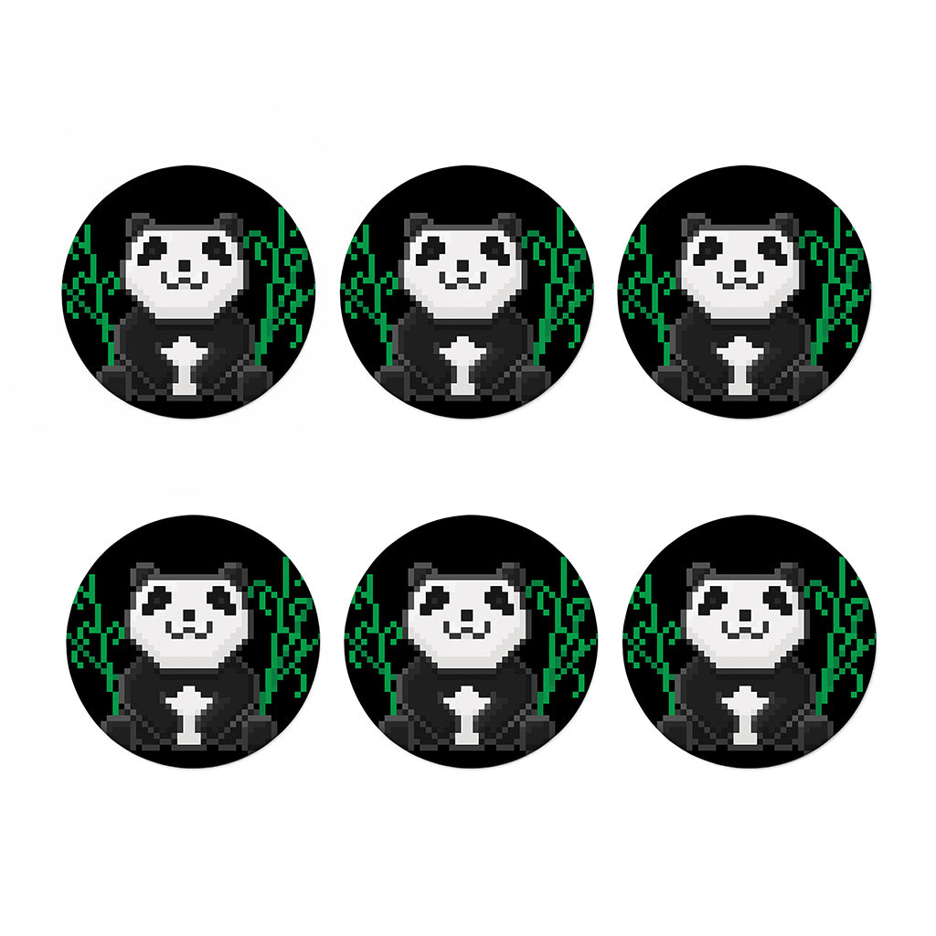 8-Bit Pixel Panda Print Coaster Set