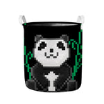 8-Bit Pixel Panda Print Collapsible Laundry Basket