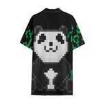 8-Bit Pixel Panda Print Cotton Hawaiian Shirt