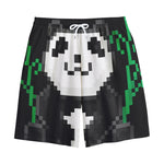 8-Bit Pixel Panda Print Cotton Shorts