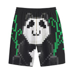 8-Bit Pixel Panda Print Cotton Shorts