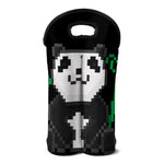 8-Bit Pixel Panda Print Double Neoprene Wine Tote