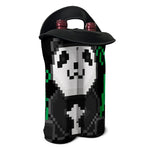 8-Bit Pixel Panda Print Double Neoprene Wine Tote