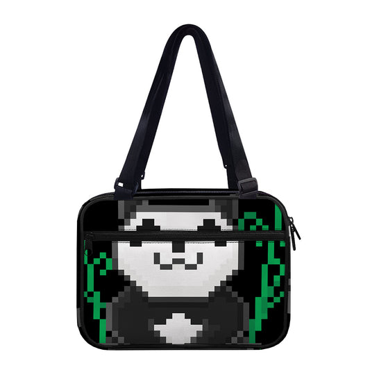 8-Bit Pixel Panda Print Double Strap Bible Bag