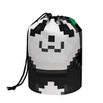 8-Bit Pixel Panda Print Drawstring Makeup Bag