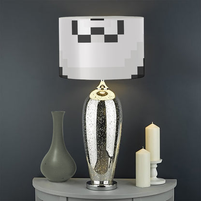 8-Bit Pixel Panda Print Drum Lamp Shade