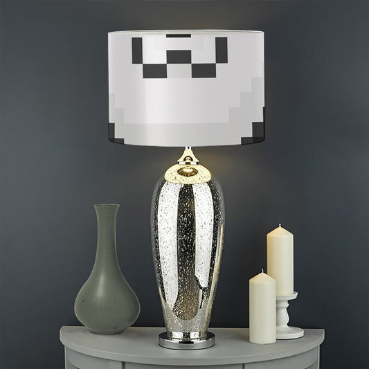 8-Bit Pixel Panda Print Drum Lamp Shade