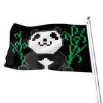 8-Bit Pixel Panda Print Flag