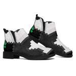 8-Bit Pixel Panda Print Flat Ankle Boots