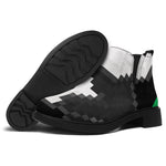 8-Bit Pixel Panda Print Flat Ankle Boots