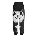 8-Bit Pixel Panda Print Fleece Lined Knit Pants