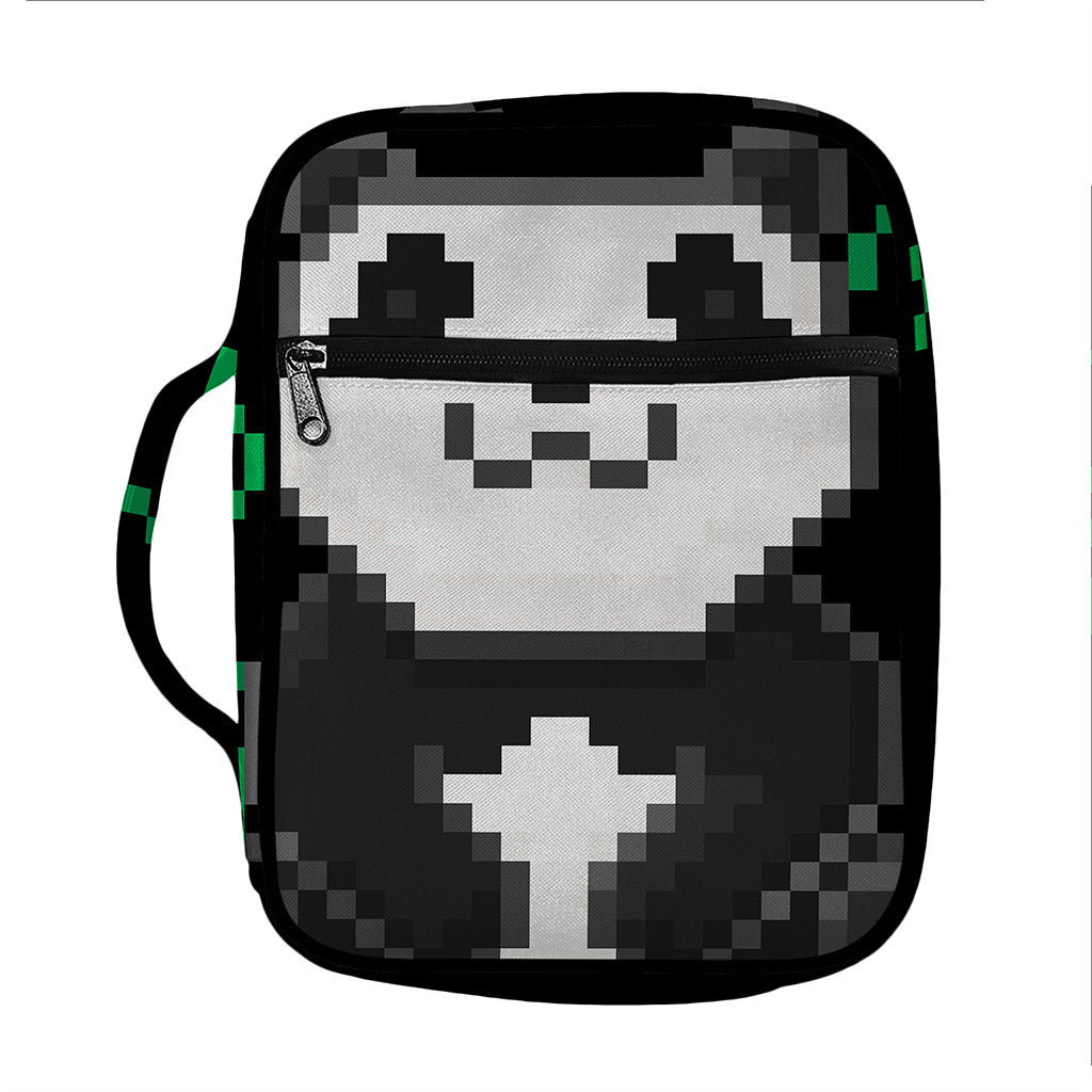 8-Bit Pixel Panda Print Front Pocket Bible Bag