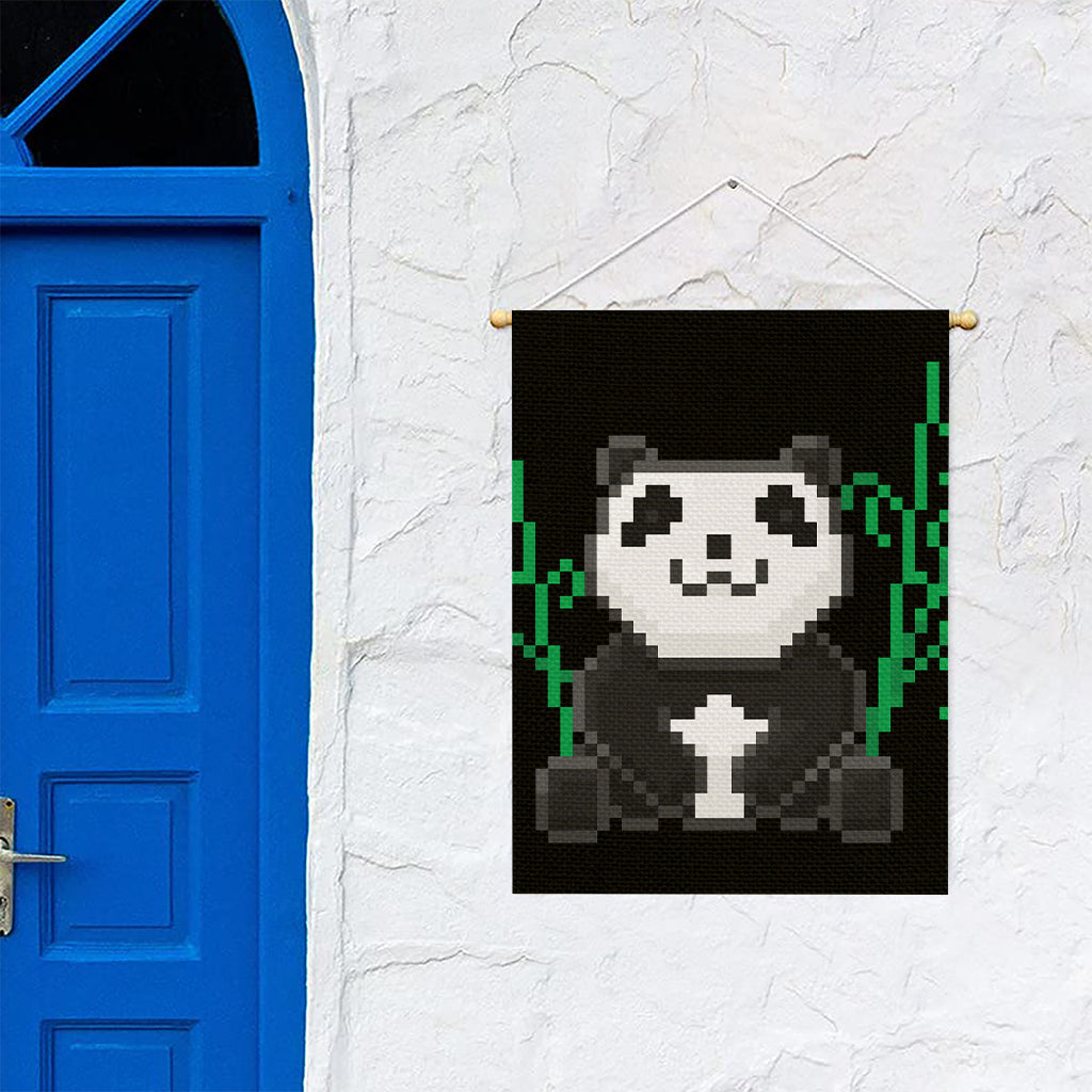 8-Bit Pixel Panda Print Garden Flag