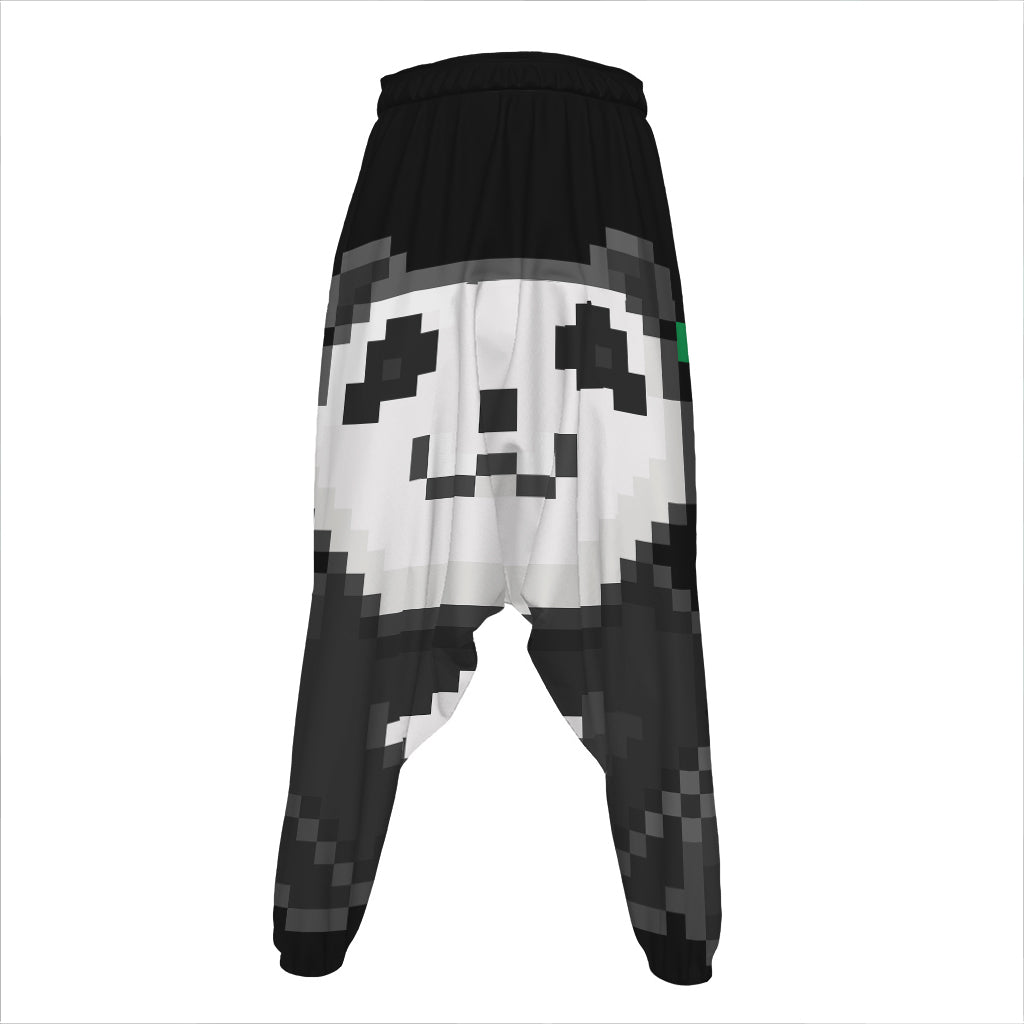 8-Bit Pixel Panda Print Hammer Pants