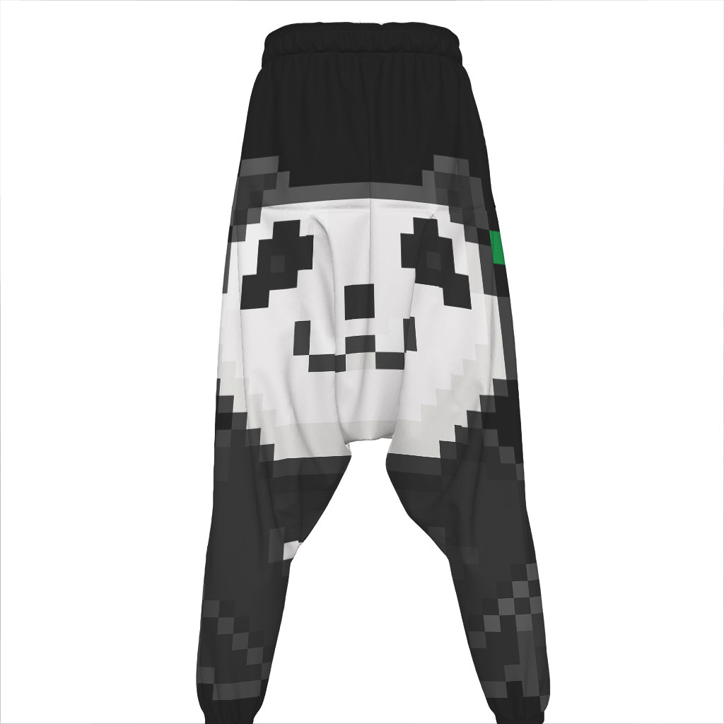 8-Bit Pixel Panda Print Hammer Pants